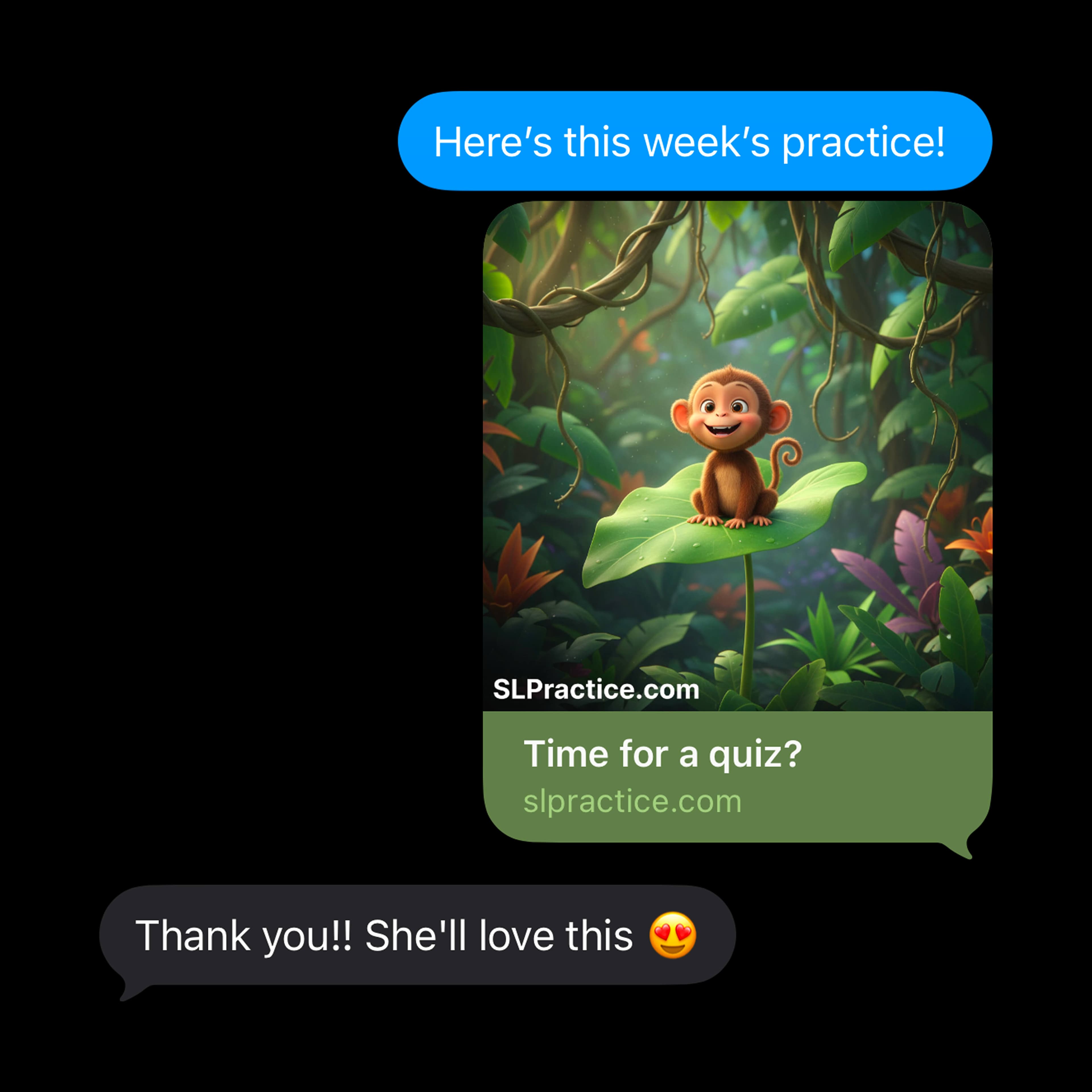 A resource shared with a parent over iMessage