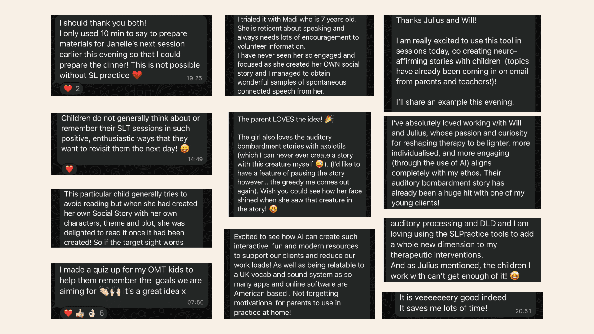 Kind words from therapists